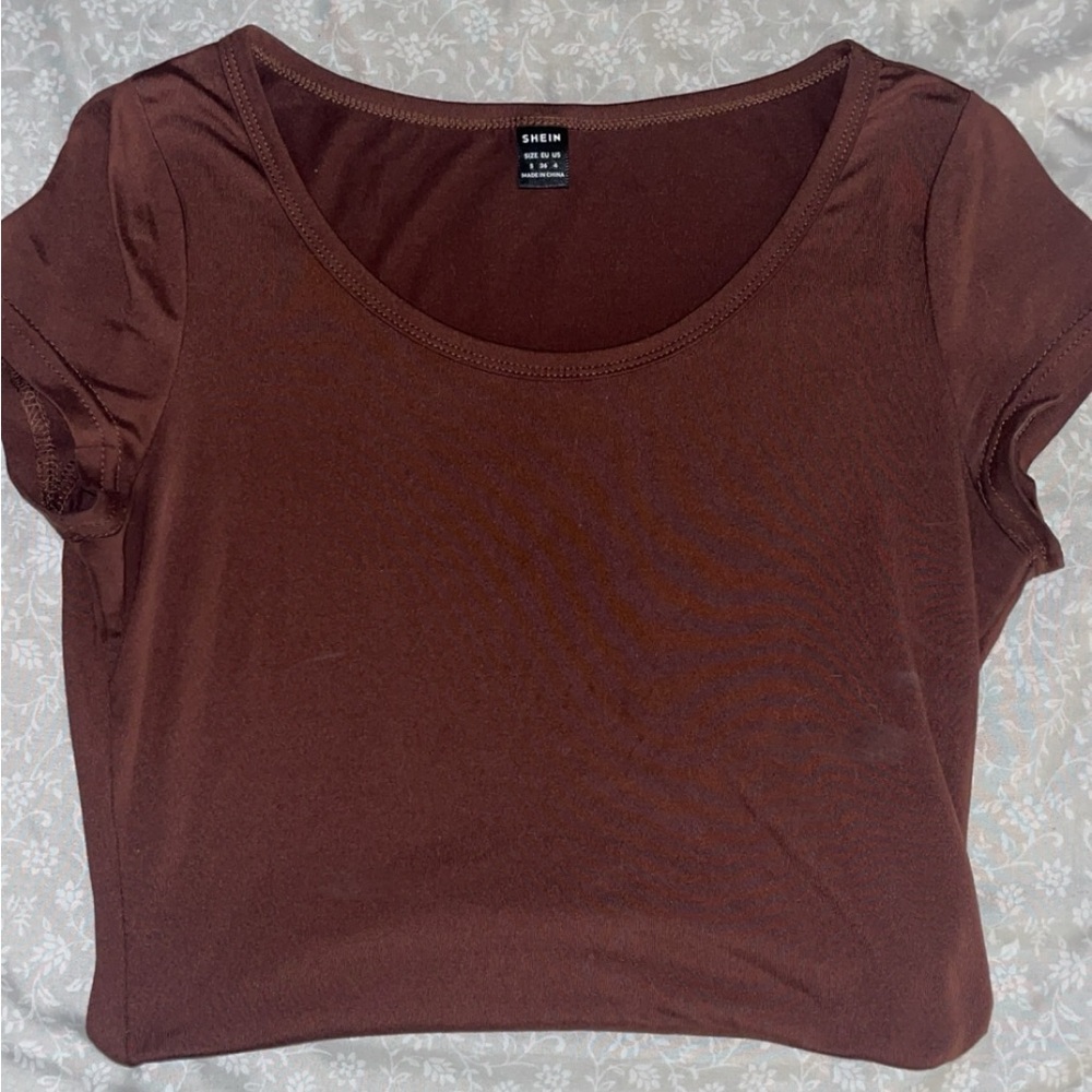 SHEIN Chocolate Brown Crop Top